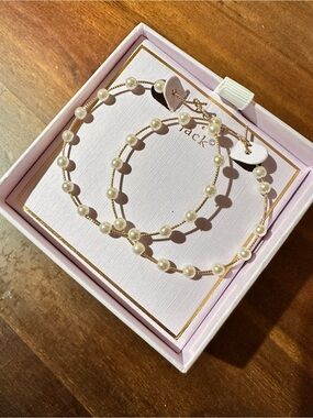 Jack by BB Dakota Gold Hoop Earrings with White Pearls